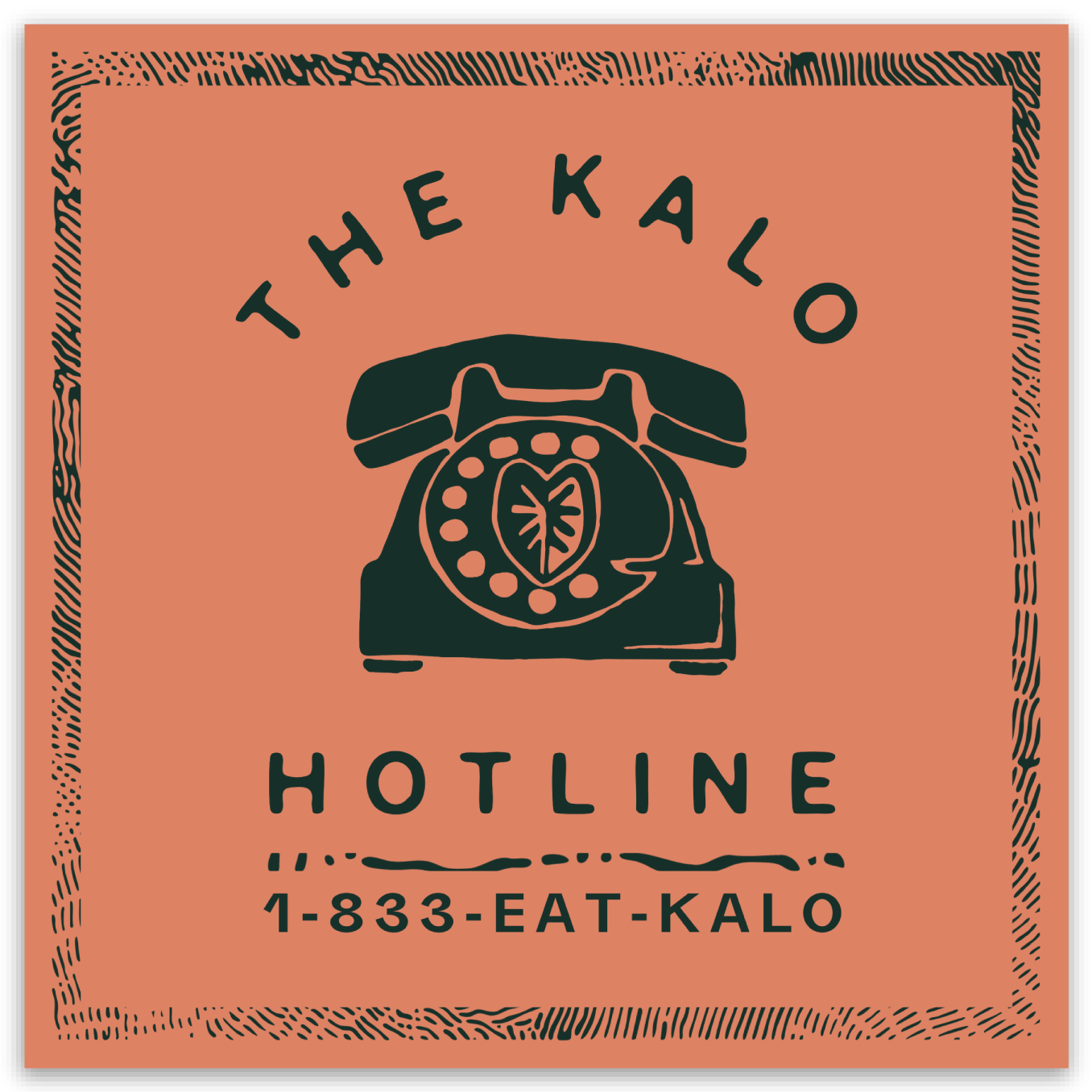 The Kalo Hotline Logo + Number Sticker