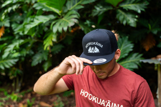 Black Flat Bill Trucker