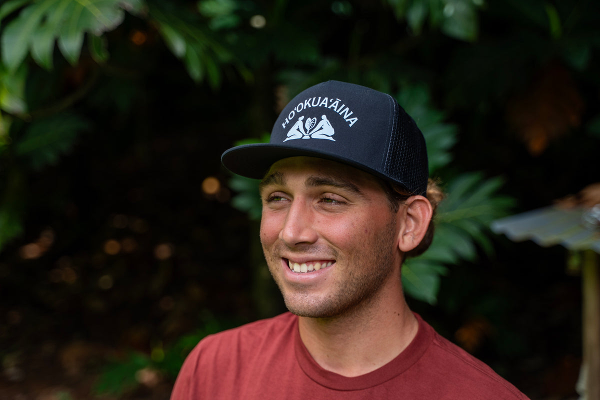 Black Flat Bill Trucker