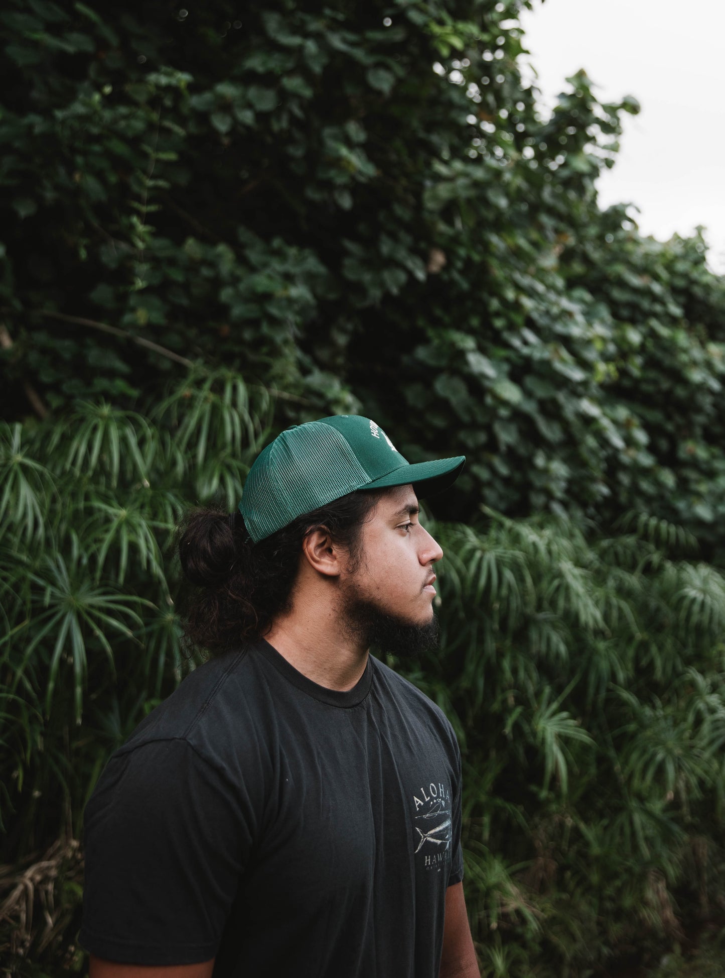 Green Embroidered Trucker Hat